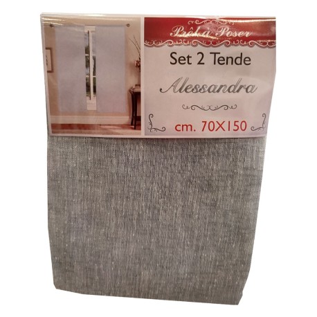 COPPIA TENDE TINTA UNITA ALESSANDRA VT GRIGIO