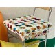CONFEZIONE 6 PEZZI CUSCINI JACQUARD PER SEDIE ALETTE QUADRETTI COLORS EUROTEX MONTATO