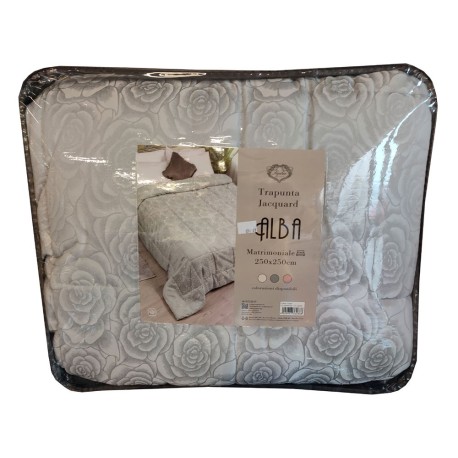 TRAPUNTA INVERNALE MATRIMONIALE JACQUARD ALBA SOPHIE GRIGIO
