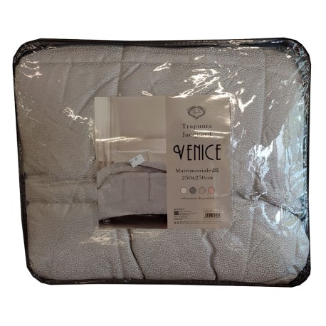 TRAPUNTA INVERNALE MATRIMONIALE JACQUARD VENICE SOPHIE GRIGIO