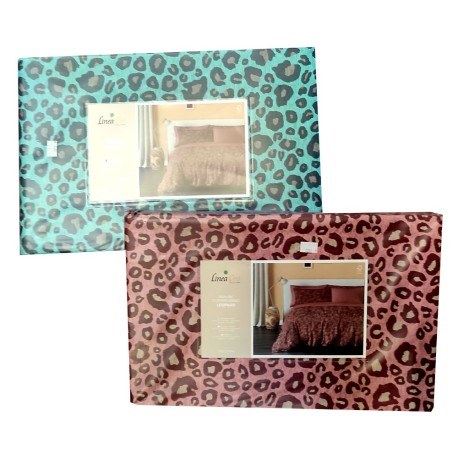COPRIPIUMINO MATRIMONIALE COTONE LEOPARD LINEA ORO