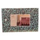 COPRIPIUMINO MATRIMONIALE COTONE LEOPARD LINEA ORO CELESTE