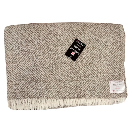 COPERTA MISTO LANA MELANGE SIDNEY ARTIGIANALE ITALIA BEIGE