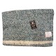 COPERTA MISTO LANA MELANGE SIDNEY ARTIGIANALE ITALIA CELESTE