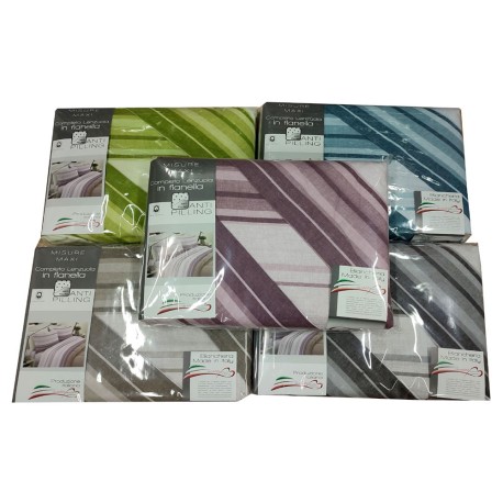 COMPLETO LENZUOLA FLANELLA MATRIMONIALE FASCIA MARINONI