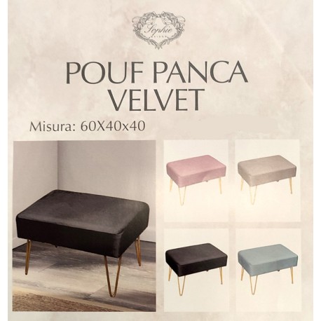 POUF PANCA 60X40X40CM VELVET SOPHIE