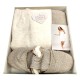 SET 4 PEZZI PAREO PANTOFOLE FASCIA SASSI HELEN PANNA-SABBIA