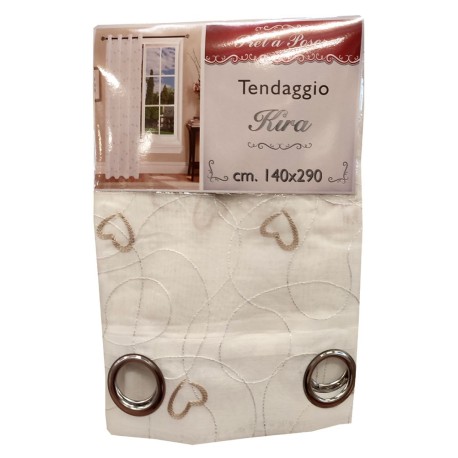 PANNELLO TENDA 140X290CM CUORI KIRA VT BEIGE