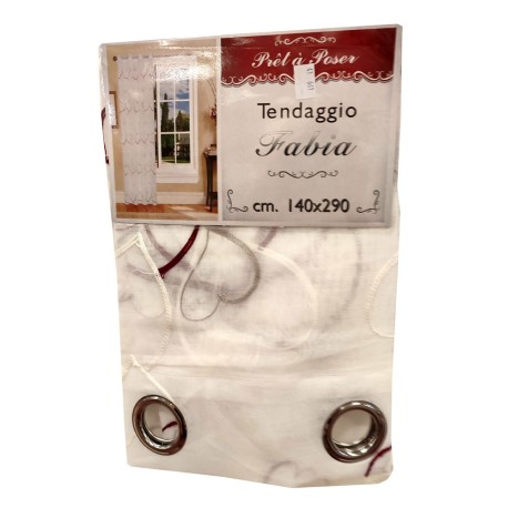 PANNELLO TENDA 140X290CM CUORI FABIA VT BORDEAUX