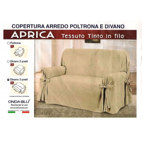 COPERTURA ARREDO DIVANO TINTA UNITA APRICA ONDA BLU
