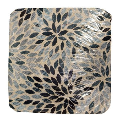 CONFEZIONE 6 PEZZI CUSCINI JACQUARD PER SEDIE ALETTE FOGLIOLINE TG BLU