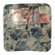CONFEZIONE 2 PEZZI CUSCINI JACQUARD PER SEDIE  FASCE ELASTICHE FIORI FOGLIE EUROTEX BLU