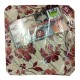 CONFEZIONE 2 PEZZI CUSCINI JACQUARD PER SEDIE  FASCE ELASTICHE FIORI FOGLIE EUROTEX BORDEAUX