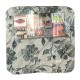 CONFEZIONE 2 PEZZI CUSCINI JACQUARD PER SEDIE  FASCE ELASTICHE FIORI FOGLIE EUROTEX GRIGIO