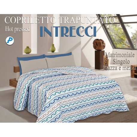 TRAPUNTINO TERMOSALDATO MICROFIBRA INTRECCI PEZZOLI AZZURRO