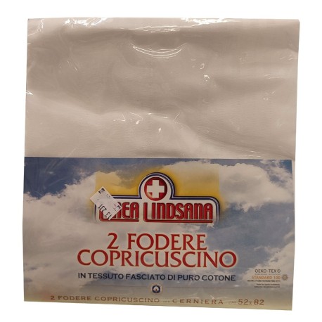COPPIA FEDERE COTONE SANITARIE 52X82CM CON ZIP LINDSANA