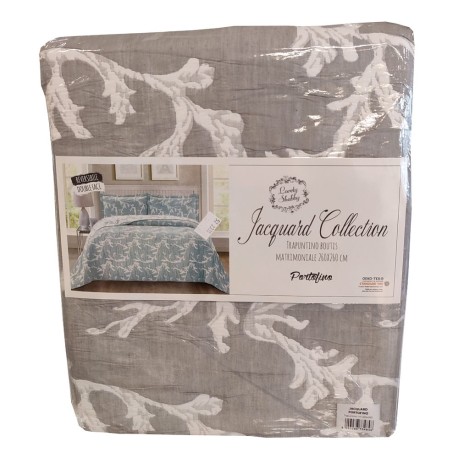 TRAPUNTINO MATRIMONIALE MICROFIBRA JACQUARD PORTOFINO GITIESSE GRIGIO