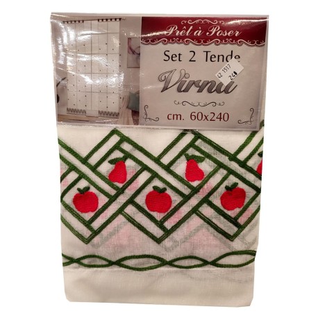 COPPIA TENDE RICAMO FRUTTA VIRNA VT