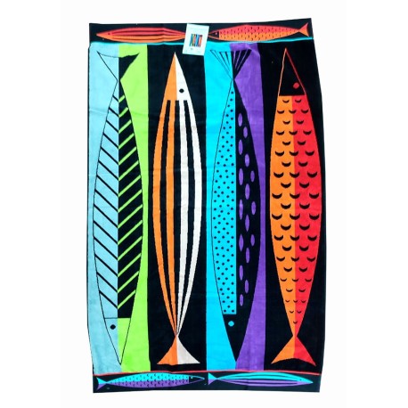 TELO MARE SPUGNA JACQUARD 90X165CM PICASSO FISH LOVELY HOME