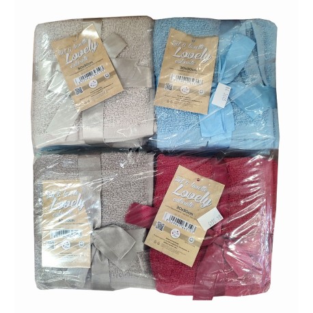 SET 8 CONFEZIONI DA 6 PEZZI LAVETTE SPUGNA 30 X 30 CM LOVELY COLORATE LOVELY HOME