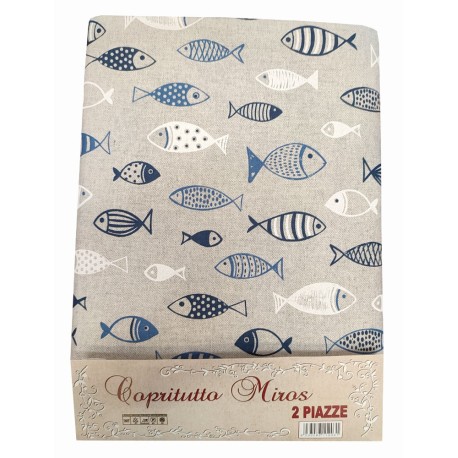 COPRITUTTO MISTO COTONE PESCI MIROS PEZZOLI