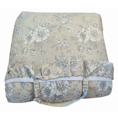 TRAPUNTA INVERNALE MATRIMONIALE MICROFIBRA VOLANT PIZZO JOUY GITIESSE BEIGE