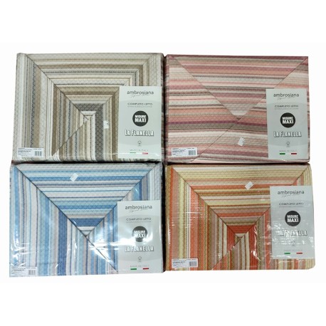 COMPLETO LENZUOLA FLANELLA STRIPES AMBROSIANA