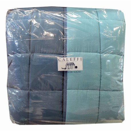 TRAPUNTA INVERNALE MATRIMONIALE MICROFIBRA DOUBLE COLOR OPEN CALEFFI BLU-AVIO