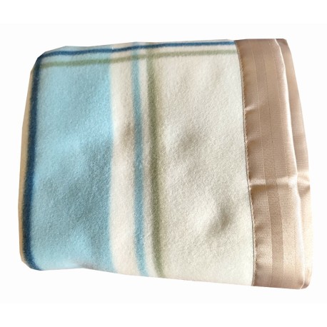 COPERTA POLIESTERE BORDA SATIN LIAM DIADEMA AZZURRO-BEIGE