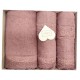 SET 5 PEZZI SPUGNA 2 ASCIUGAMANI + 2 OSPITE + 1 TELO BAGNO VALENTINA HELEN ROSA