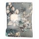 PLAID PILE AGNELLATO STAMPATO SUPER SOFT FIORI LICIA LINEA ORO AZZURRO
