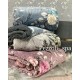 PLAID PILE AGNELLATO STAMPATO SUPER SOFT FIORI LICIA LINEA ORO