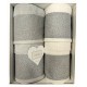 SET SPUGNA 2 ASCIUGAMANO + 2 OSPITE DIGITALE BASIC SASSI HELEN PANNA GRIGIO