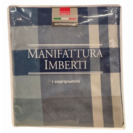 COPRIPIUMINO MATRIMONIALE COTONE LAS VEGAS IMBERTI BLU