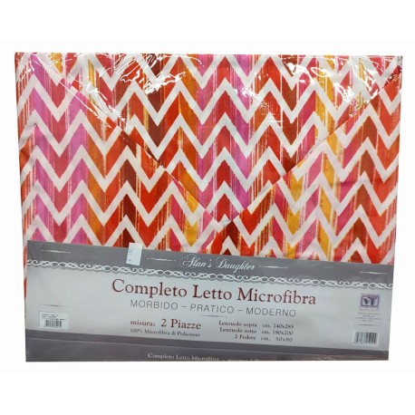 COMPLETO LENZUOLA MICROFIBRA MATRIMONIALE ALANS DAUGHTER 23 VT ARANCIO