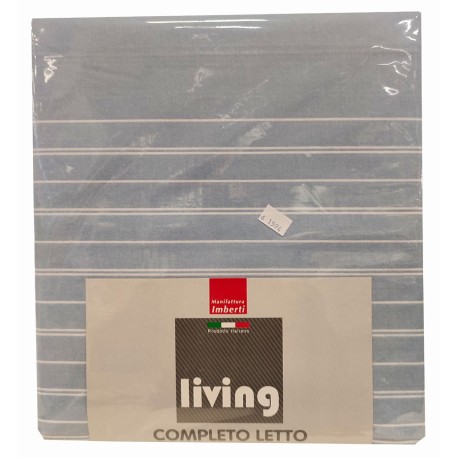 COMPLETO LENZUOLA COTONE CIPRIA LIVING IMBERTI AZZURRO