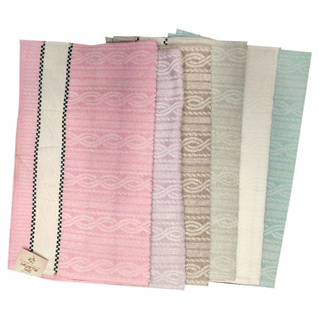 CONFEZIONE 6 PEZZI ASCIUGAMANI JACQUARD 55X100 CM CHIC LOVELY HOME