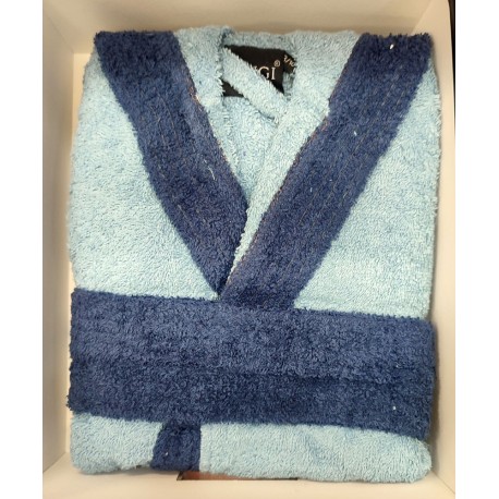 ACCAPPATOIO CON CAPPUCCIO BICOLORE JUNIOR VINGI AZZURRO