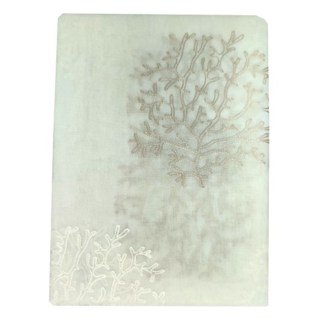 PANNELLO TENDA 140X280CM RICAMATO SAINT TROPEZ LINEA ORO BEIGE