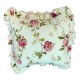 COPPIA FEDERA CUSCINO ARREDO 42X42CM MICROFIBRA DOPPIO VOLANT ROSES ART DECO&#039;
