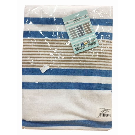 TELO MARE 90X170CM SPUGNA JACQUARD VIP SARDINIA LOVELY HOME AZZURRO