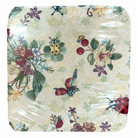 CONFEZIONE 6 PEZZI CUSCINI JACQUARD PER SEDIE ALETTE COCCINELLE FIORI TG