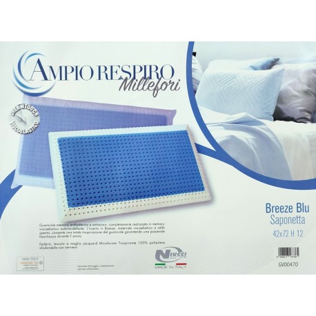 GUANCIALE MEMORY SAPONETTA BREEZE BLU MILLEFIORI NIUCCI