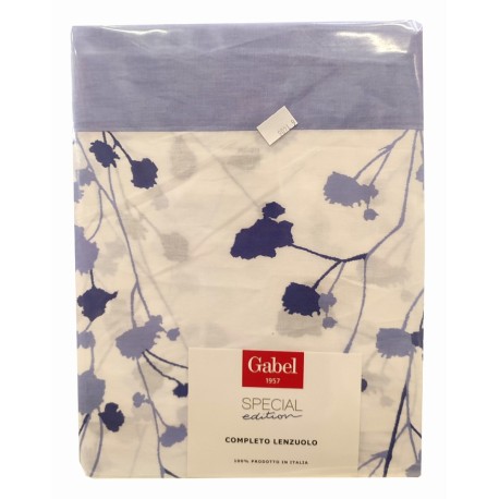 COMPLETO LENZUOLA MATRIMONIALE COTONE 58 FILI/CMQ CASSIOPEA SPECIAL GABEL BLU