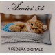 FEDERA CUSCINO COTONE DIGITALE AMICI GATTO 54 IMBERTI