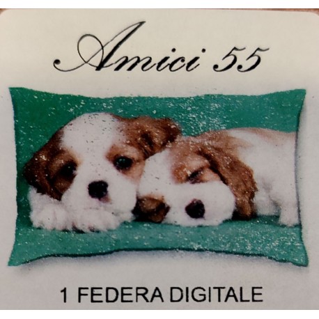 FEDERA CUSCINO COTONE DIGITALE AMICI CANI 55 IMBERTI