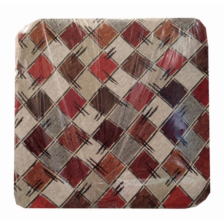 CONFEZIONE 6 PEZZI CUSCINI JACQUARD PER SEDIE ALETTE SCACCHI EUROTEX ARANCIO