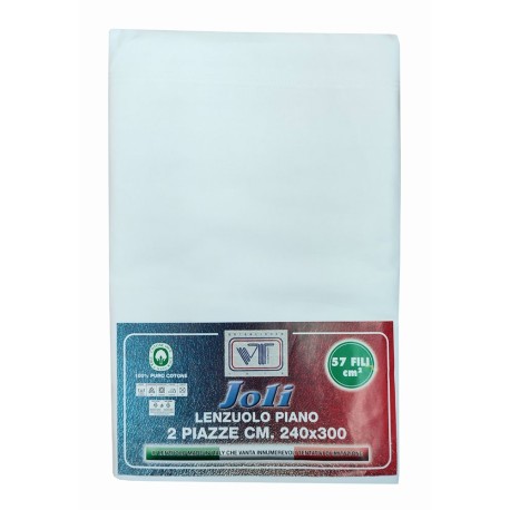 LENZUOLO SOPRA CORDONETTO COTONE TINTA UNITA BIANCO JOLI VT