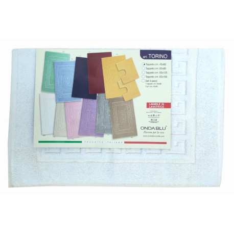 TAPPETO BAGNO SPUGNA JACQUARD TORINO ONDA BLU
