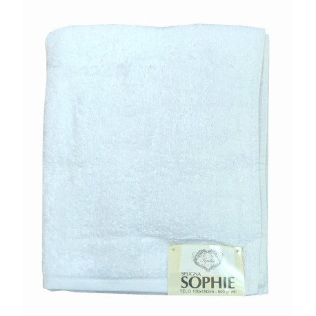 TELO BAGNO 100X150CM SPUGNA TINTA UNITA BIANCO SILVY SOPHIE